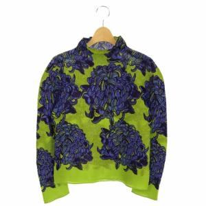 20AW 花柄 ハイネックプリーツカットソー プルオーバー ライトグリーン