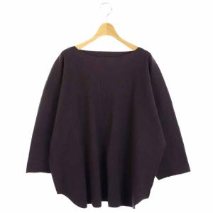 20AW プリーツカットソー チュニック プルオーバー パープル