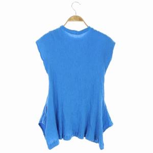 HaaT イッセイミヤケ ノースリーブカットソー プルオーバー 楊柳 2 ブルー
