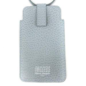 Martin Margiela 11 21SS スマホケース iPhoneケース ショルダー レザー 牛革 シボ革 水色