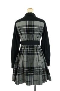 BLUE LABEL CRESTBRIDGE シャツワンピース ひざ丈 長袖 フレア チェック ベルト付き