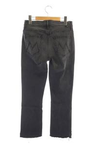 MOTHER LUL クロップド レイヤーカット デニムパンツ ジーンズ ストレッチ 26 黒 ブラック