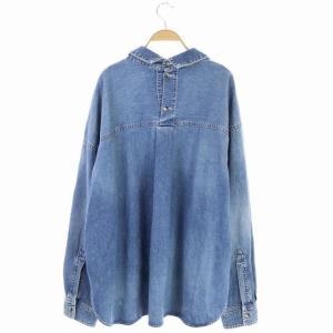 nagonstans 20SS スリットスリーブシャツ ダンガリーシャツ デニム 長袖 オーバーサイズ 38 青 ブルー