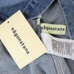 nagonstans 20SS スリットスリーブシャツ ダンガリーシャツ デニム 長袖 オーバーサイズ 38 青 ブルー