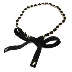 CHANEL G20C リボン チェーンベルト ココマーク ブラック