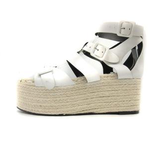 PIERRE HARDY サンダル ストラップ レザー 厚底 39 24.5cm 白 ホワイト