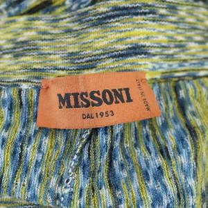 MISSONI 総柄ニットパンツ イージー ワイド ウール 40 緑 青 グリーン ブルー