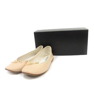 Repetto バレエシューズ レザー リボン ベージュ