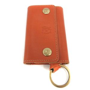 レザーキーケース  ロゴ ブラウン