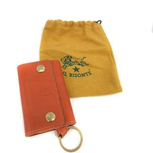 IL BISONTE レザーキーケース  ロゴ ブラウン
