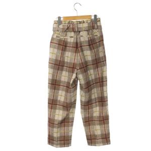 GRACE CONTINENTAL 18AWチェックペグトップパンツ 36 ブラウン