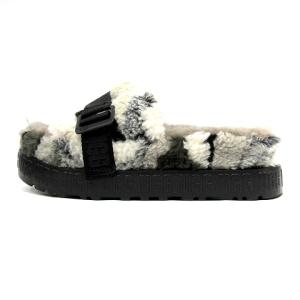 UGG australia フラッフィータ サンダル 厚底 ムートン 24cm グレー 1118750
