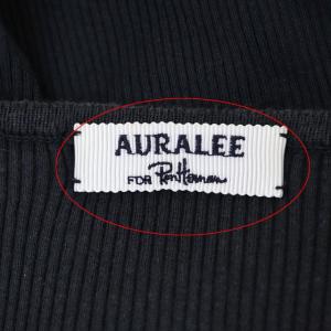 AURALEE FOR Ron herman ギザボートネックプルオーバーニット リブ ブラック