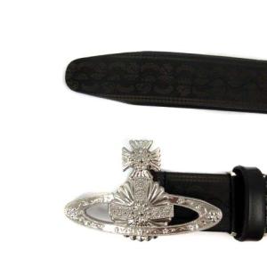 VIVIENNE WESTWOOD MAN ベルト オーブバックル レザー 総柄 茶 ブラウン