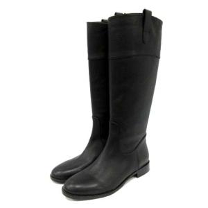 BEAUTY&YOUTH UNITED ARROWS ロングブーツ レザー ローヒール 36 23cm 黒 ブラック