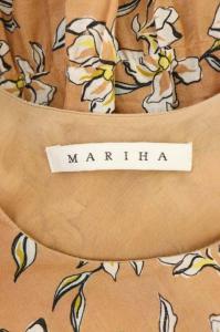 MARIHA 草原の虹のドレス ワンピース 半袖 ティアード フレア ロング ラウンドネック 36 ベージュ