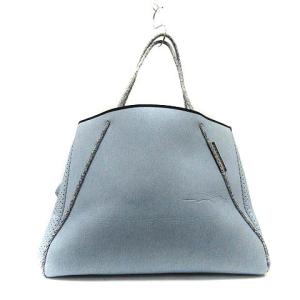 STATE OF ESCAPE トートバッグ ハンドバッグ ネオプレン ポーチ付き ブルー 水色