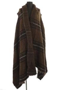 ストライプ柄 ノースリーブカーディガン トッパー ニット ウール