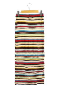 TAN ボーダー タイトスカート ロング ニット F マルチカラー