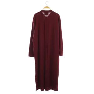 TAN ロングニットシャチコート ワンピース カーディガン 長袖 F ボルドー TN18AW017