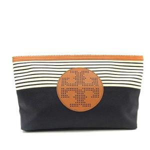 ロゴボーダーポーチ ブラック