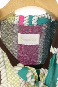 Grace Class 20AW ボウタイワンピース マリンプリント ノースリーブ ロング 36 マルチカラー