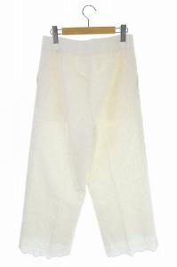 Drawer フラワーレースパンツ ワイド リネン