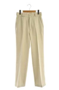 センタープレススラックスパンツ ジッパーフライ ストレート 34 アイボリー