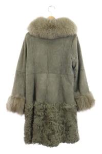 Grace Class ムートン ダッフルコート アウター フォックスファー ロング 36 グレー