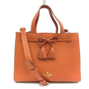 ショルダーバッグ ハンドバッグ タッセルリボン レザー 茶 ブラウン