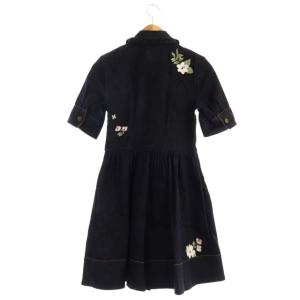 kate spade new york フリル刺繍デニムワンピース 0 ネイビー