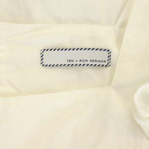 Ron Herman × テン TEN フリルブラウス スクエアネック 長袖 プルオーバー S 白 ホワイト