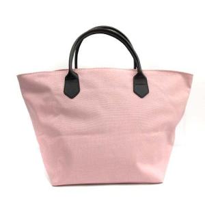 舟形トートバッグ ハンドバッグ ナイロン レザー ピンク 1407C