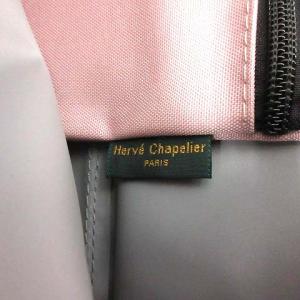 Hervé Chapelier 舟形トートバッグ ハンドバッグ ナイロン レザー ピンク 1407C