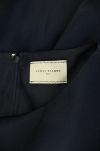 UNITED ARROWS UPBT フォーマル ブラック ワンピース 七分袖 ひざ丈 ネイビー