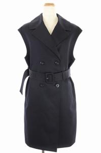 20SS トレンチジレベスト ロング ベルト付き ONE SIZE 紺 ネイビー