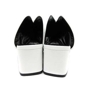 PIPPICHIC WESTERN サンダル ヘップ オープントゥ チャンキーヒール ローヒール レザー 37 24cm 白 ホワイト