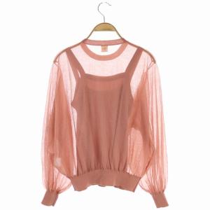 Ron Herman シースループルオーバー ニット カットソー 長袖 インナー付き S ピンク