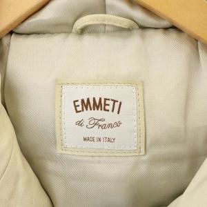 EMMETI レザージャケット ブルゾン フード 羊革 ラム ジップアップ 46 アイボリー