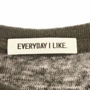 EVERYDAY I LIKE 20SS マキシドレスワンピース ロング リネン混 ニット 半袖 スリット チャコールグレー