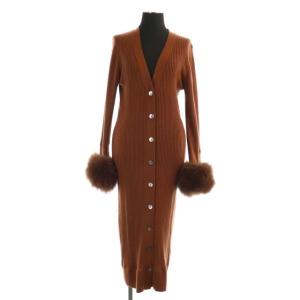 18AW リブニットロングカーディガン ブラウン