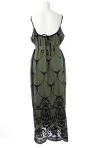 Grace Class 21SS モスリン刺繍キャミドレス ワンピース ロング リボンベルト付き 36 カーキ 黒 ブラック OS SH