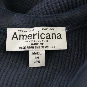 AMERICANA ワッフルバックヘンリーサーマルカットソー ネイビー