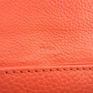 Chloe 長財布 レザー ロゴ オレンジ