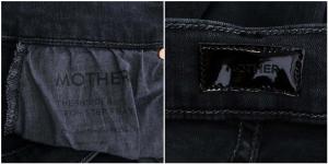 MOTHER FADED INSIDER CROP デニムパンツ ジーンズ ジッパーフライ 27 黒 ブラック