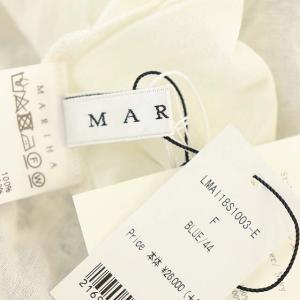 MARIHA 海の月影のドレス ビッグフラワー ワンピース ノースリーブ フレア ロング タック ラウンドネック 36 白 紺 黒 ホワイト