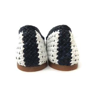 TORY BURCH Pasadena Woven Ballet Flat バレエシューズ パンプス フラット バイカラー レザー 白 ホワイト