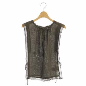 19年製 リネンタッカーブラウス F ブラウン