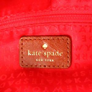 kate spade new york スティービー クラシックスペード スタッコ トートバッグ キャンバス レザー 茶 ブラウン 白 ホワイト