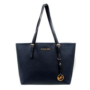 ジェットセットトラベルMD レザートートバッグ ネイビー